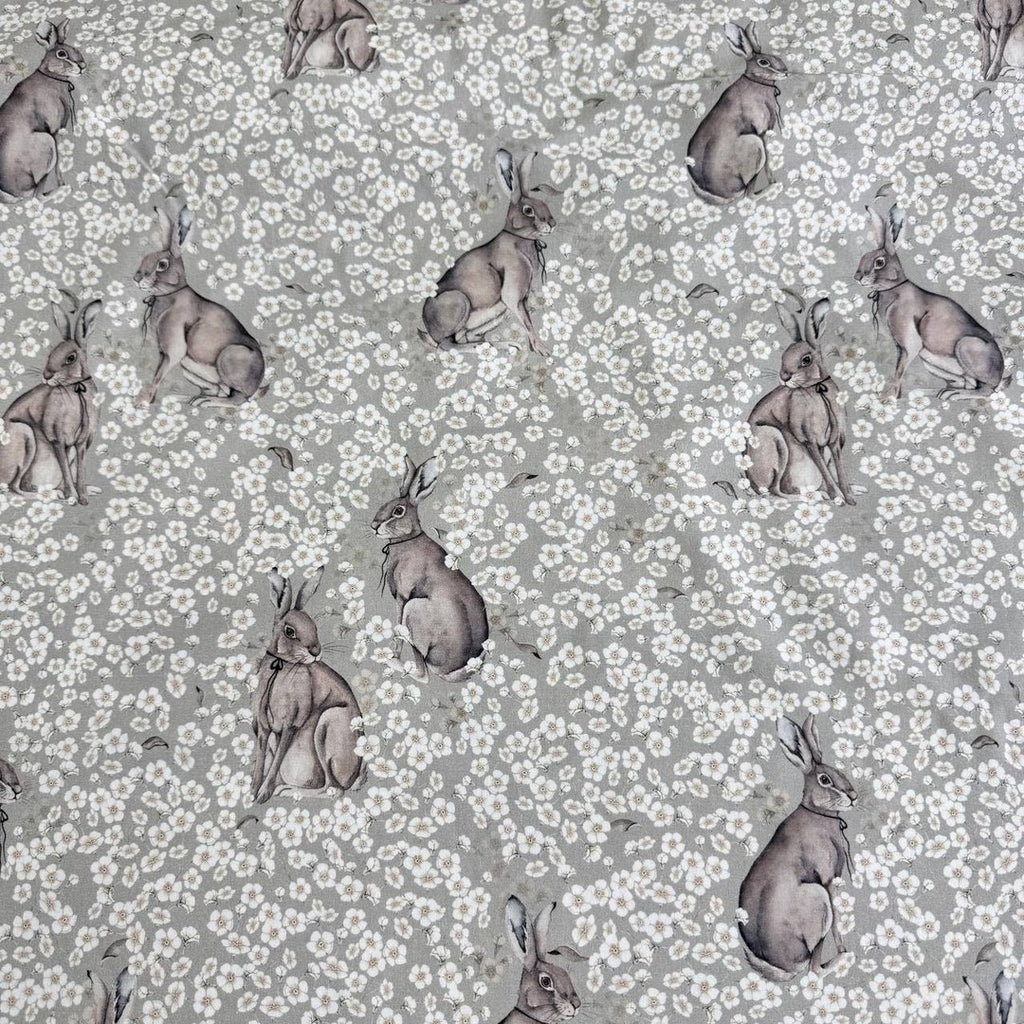 Premium Cotton Fabric - Bunnies in Daisies