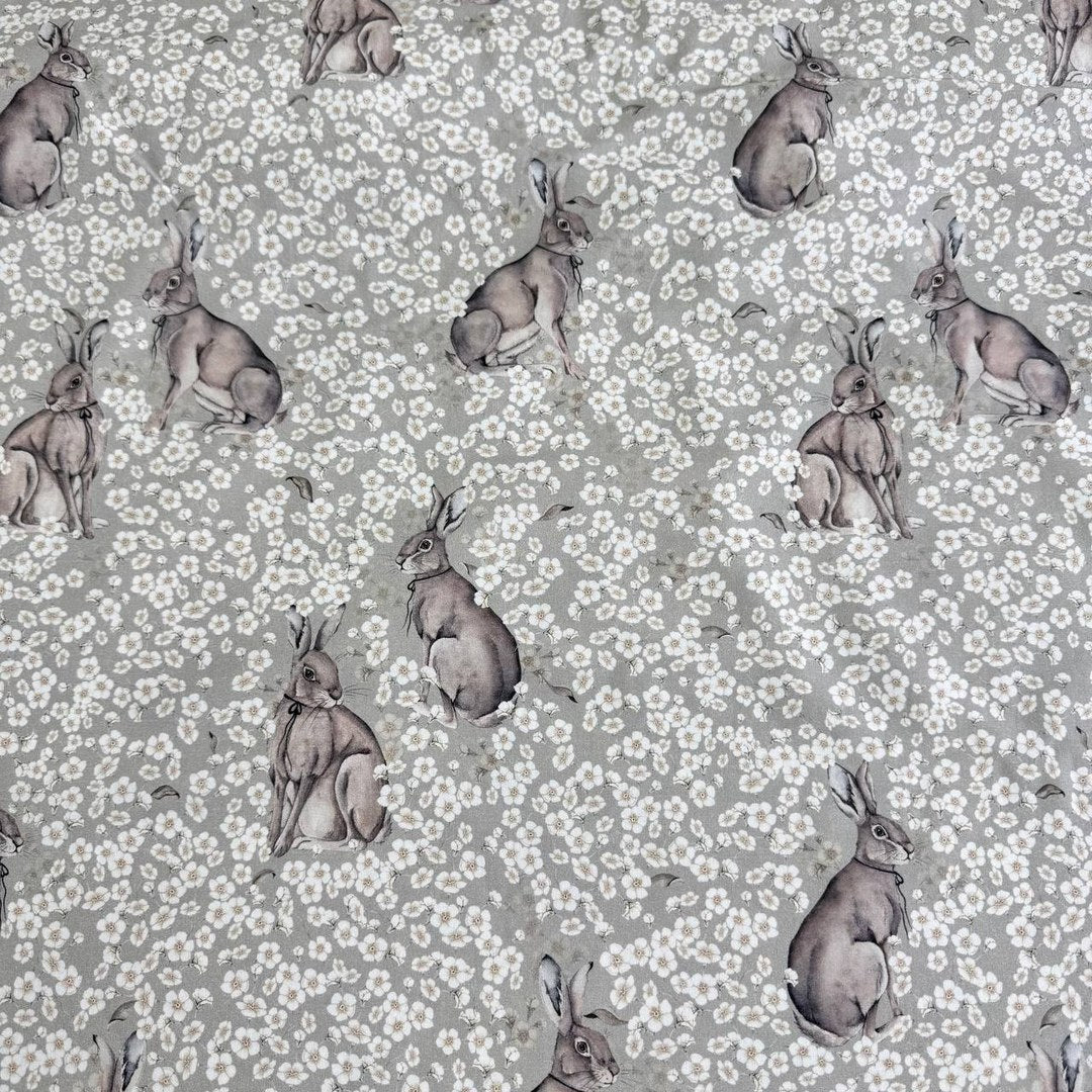 Premium Cotton Fabric - Bunnies in Daisies
