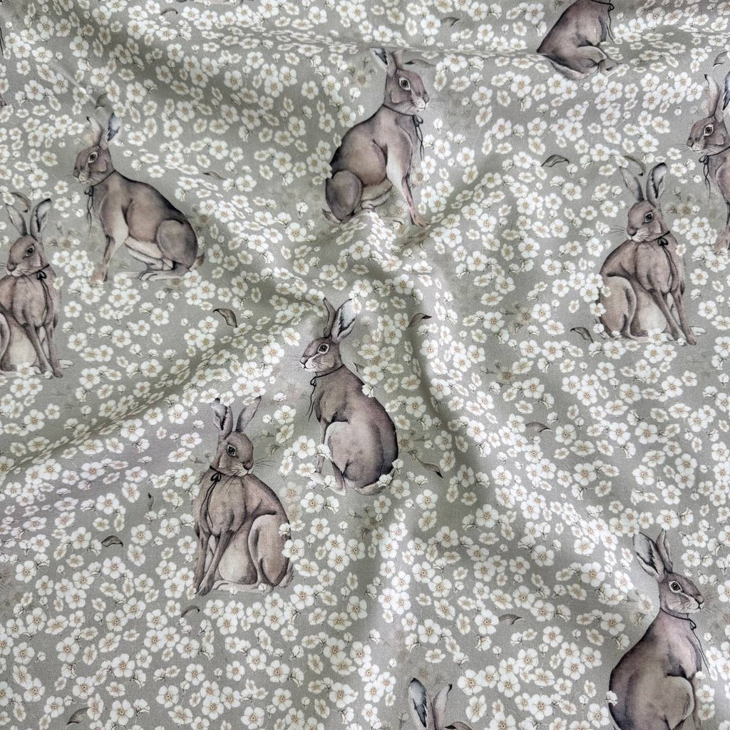 Premium Cotton Fabric - Bunnies in Daisies
