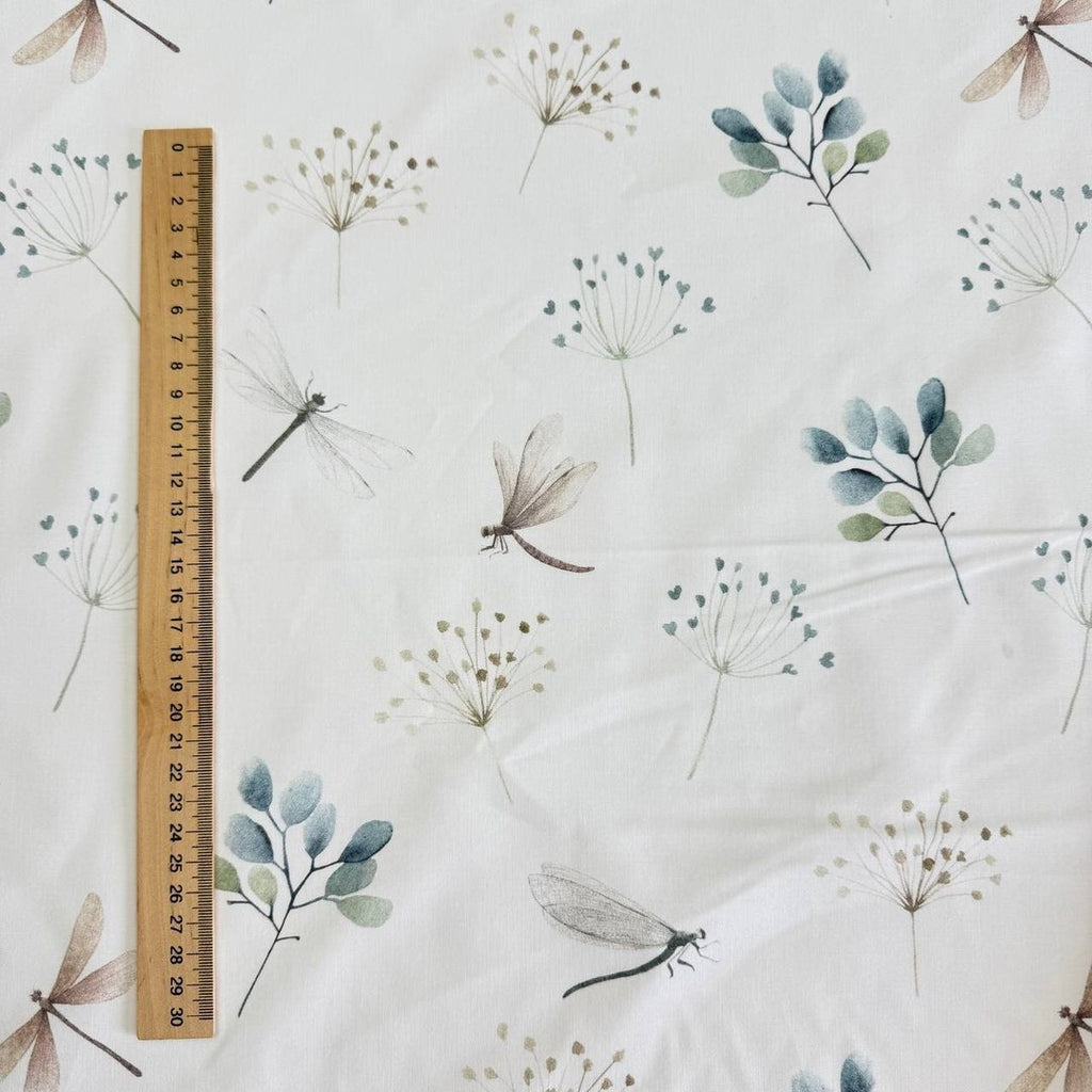 Premium Cotton Fabric - Dragonfly Branches