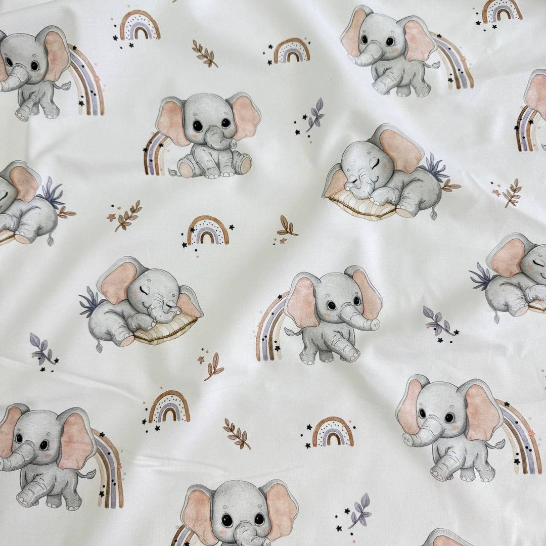 Premium Cotton Fabric - Little Elephants