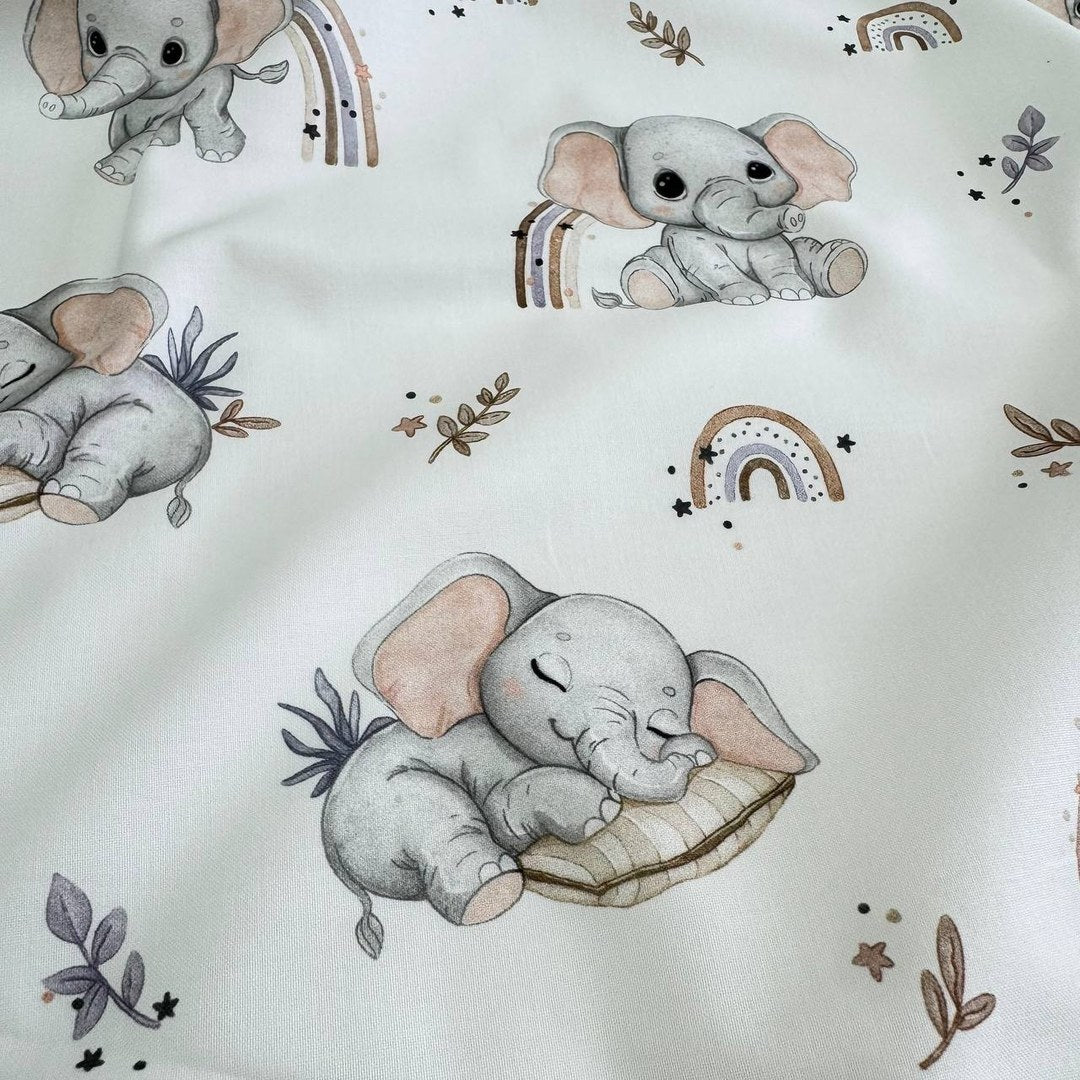 Premium Cotton Fabric - Little Elephants