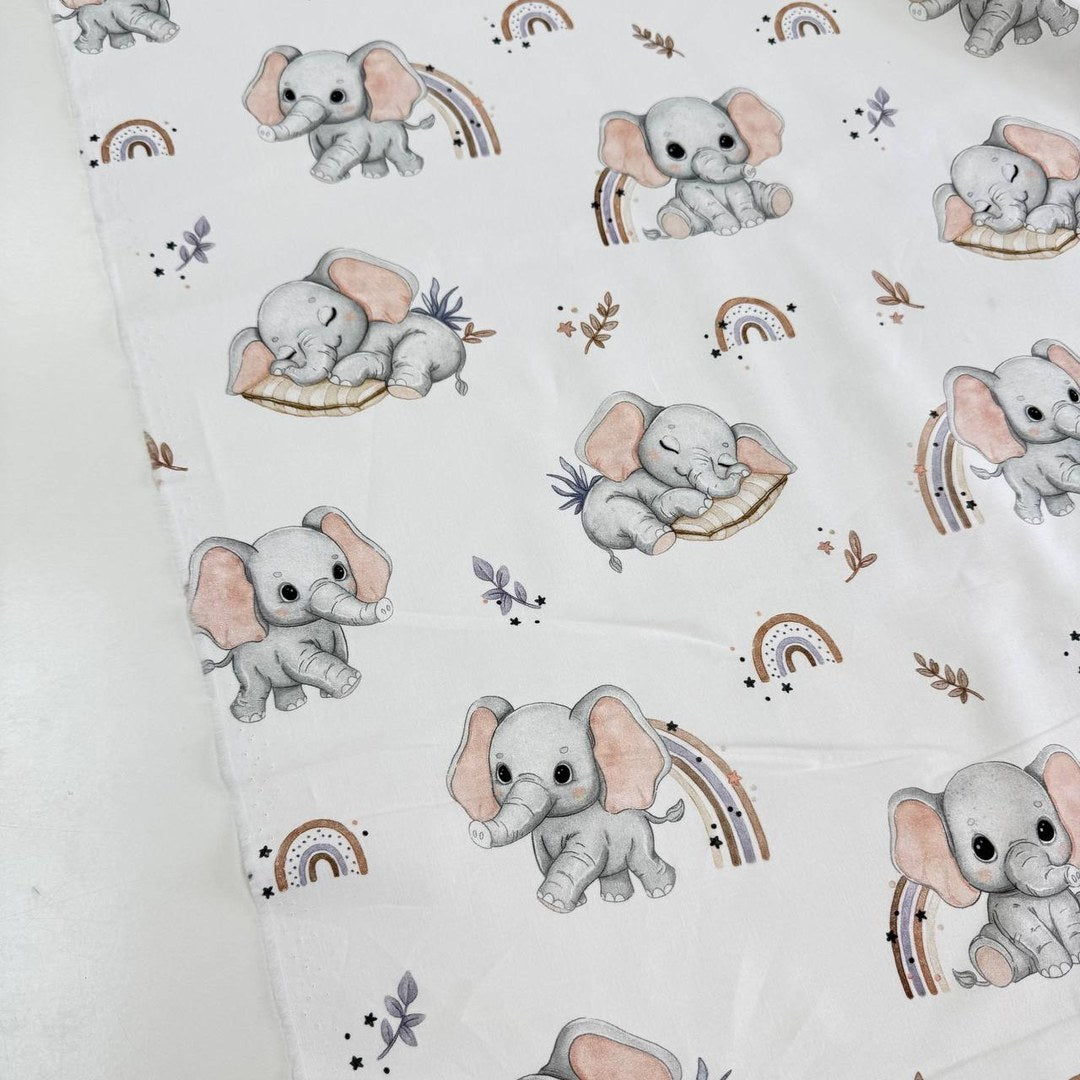 Premium Cotton Fabric - Little Elephants
