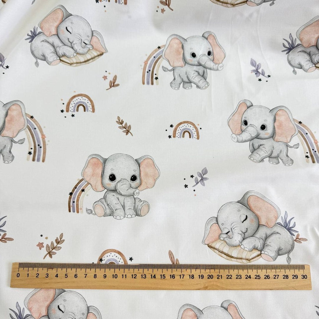 Premium Cotton Fabric - Little Elephants
