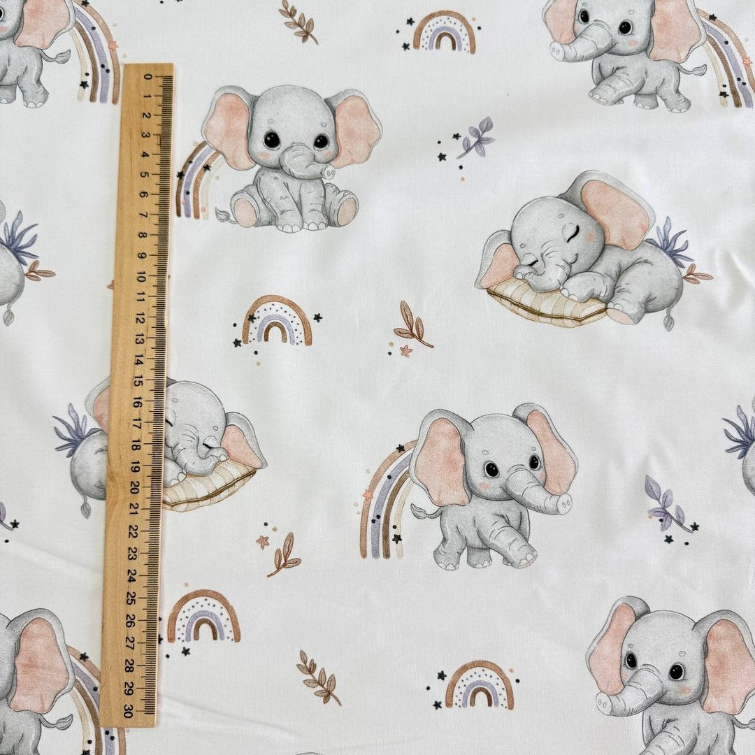Premium Cotton Fabric - Little Elephants