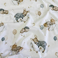 Premium Cotton Fabric - Animals on Clouds