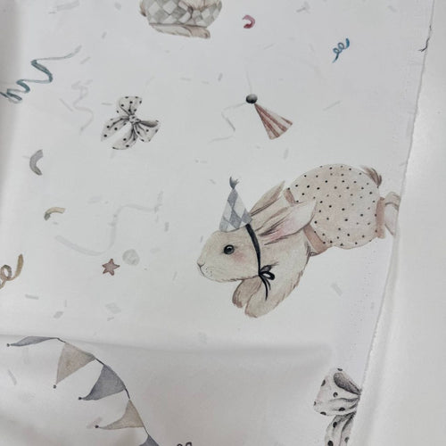 Premium Cotton Fabric - Bunnies in Party Hats