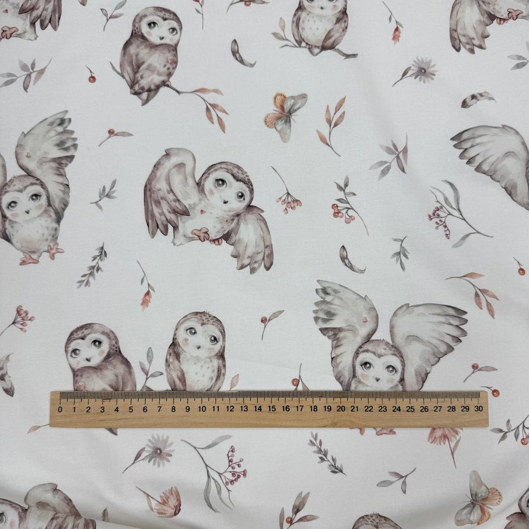 Premium Cotton Fabric - Owls