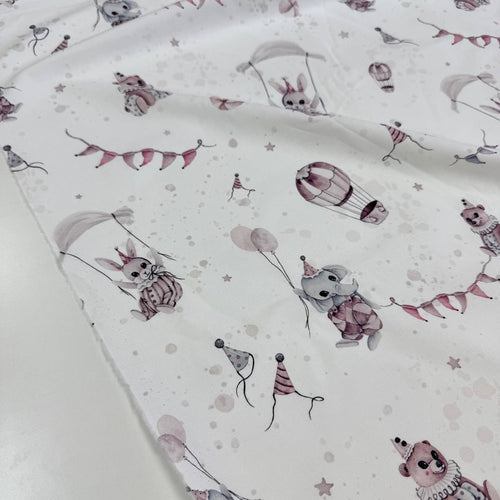 Premium Cotton Fabric - Animals in Powder Tones