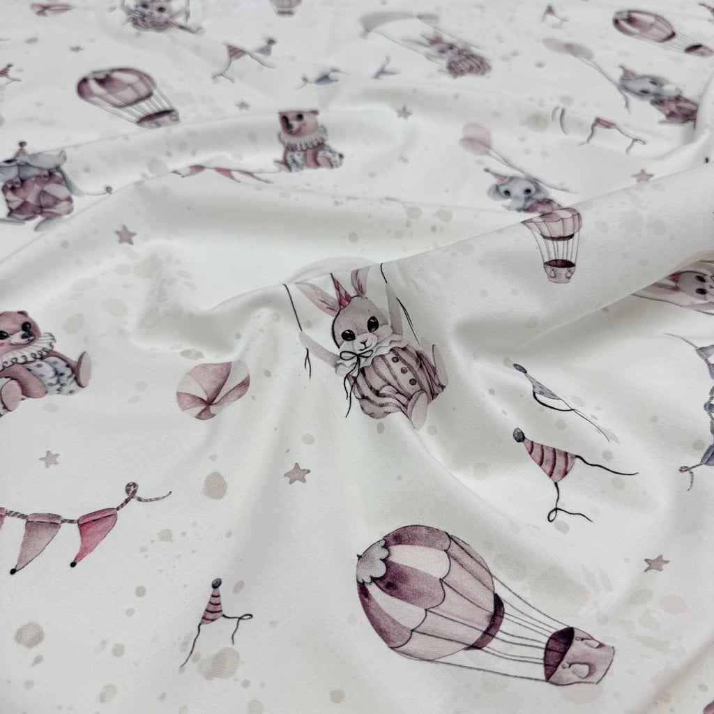 Premium Cotton Fabric - Animals in Powder Tones