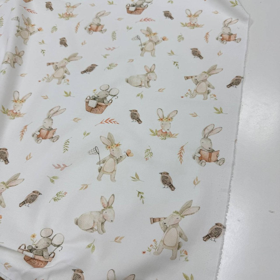 Premium Cotton Fabric - Bunny with Book