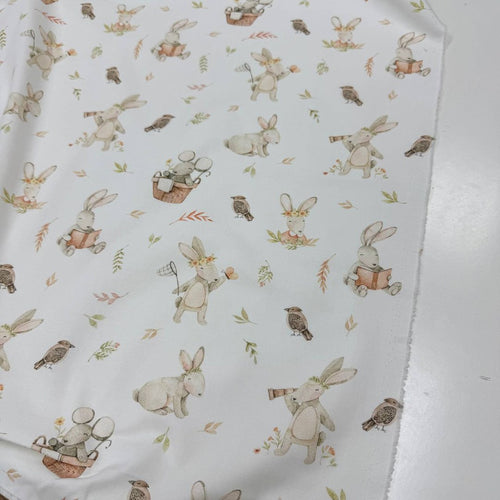 Premium Cotton Fabric - Bunny with Book