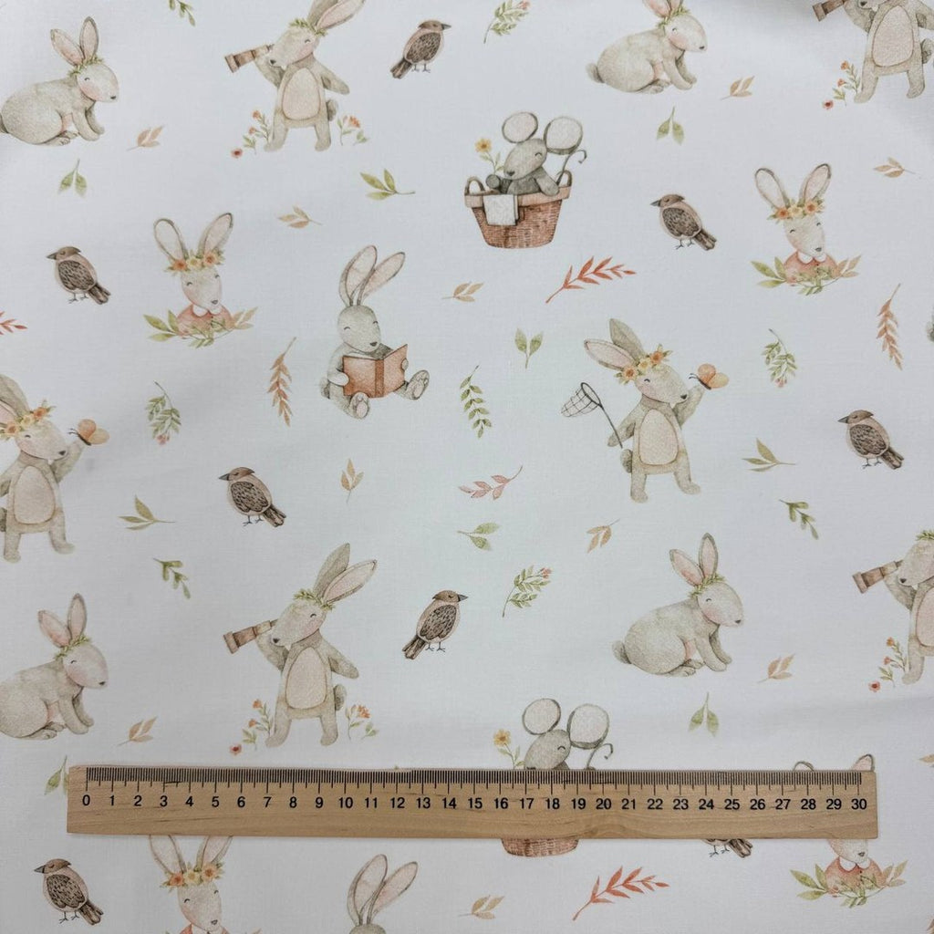 Premium Cotton Fabric - Bunny with Book