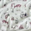 Premium Cotton Fabric - Forest Animals with Badger