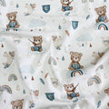 Premium Cotton Fabric - Bear on Rainbow - Boy