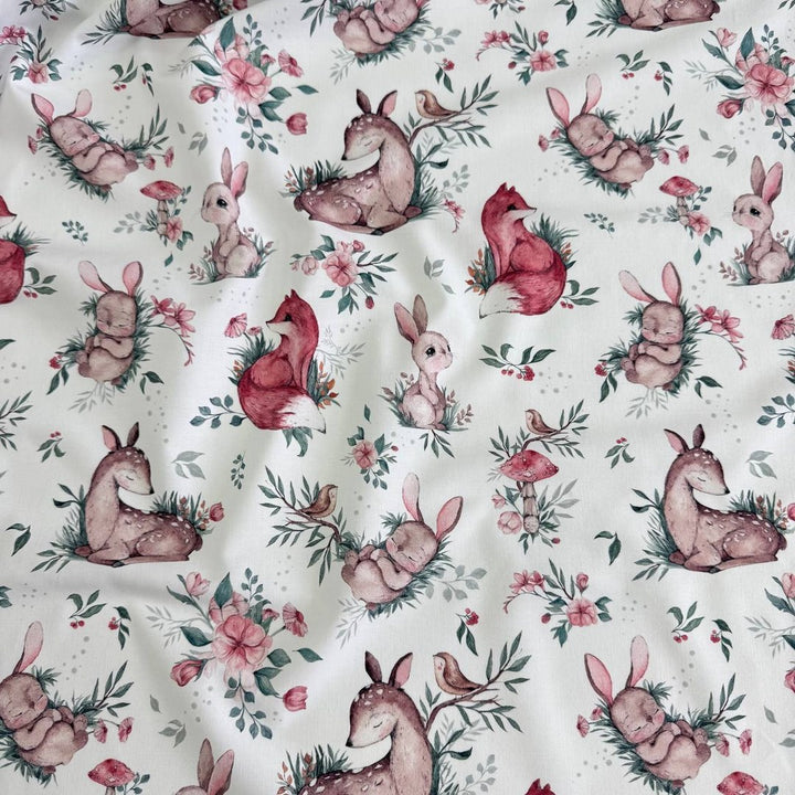 Premium Cotton Fabric - Fawn, Fox and Bunny