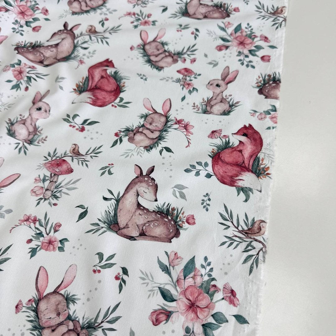 Premium Cotton Fabric - Fawn, Fox and Bunny