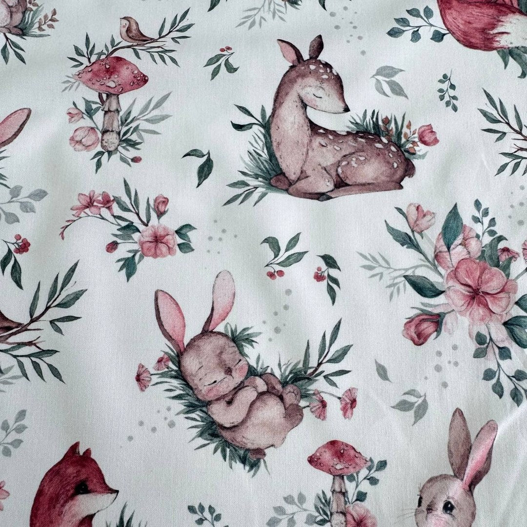Premium Cotton Fabric - Fawn, Fox and Bunny