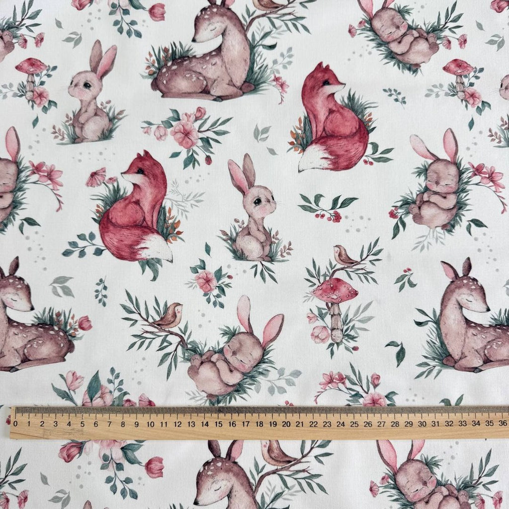 Premium Cotton Fabric - Fawn, Fox and Bunny