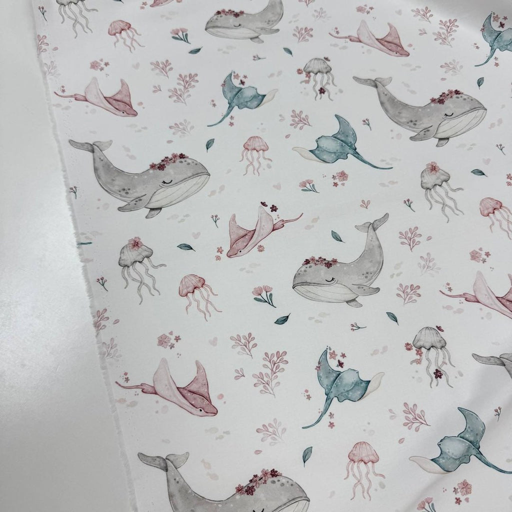Premium Cotton Fabric - Whales