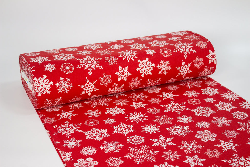 Snowflakes on a red background Turkey 2.40 m width
