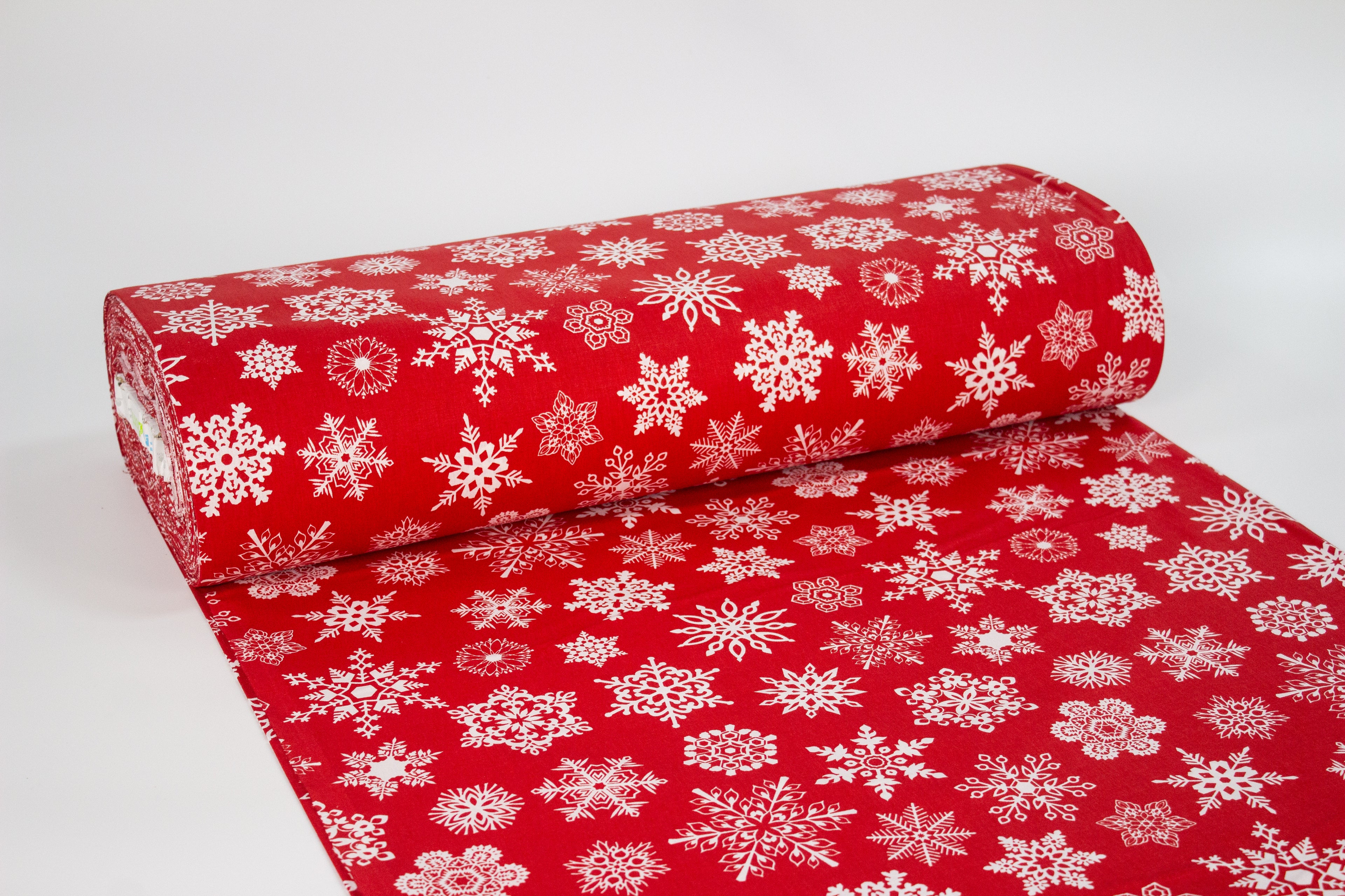 Snowflakes on a red background Turkey 2.40 m width