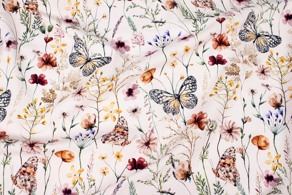 Butterflies on a beige background