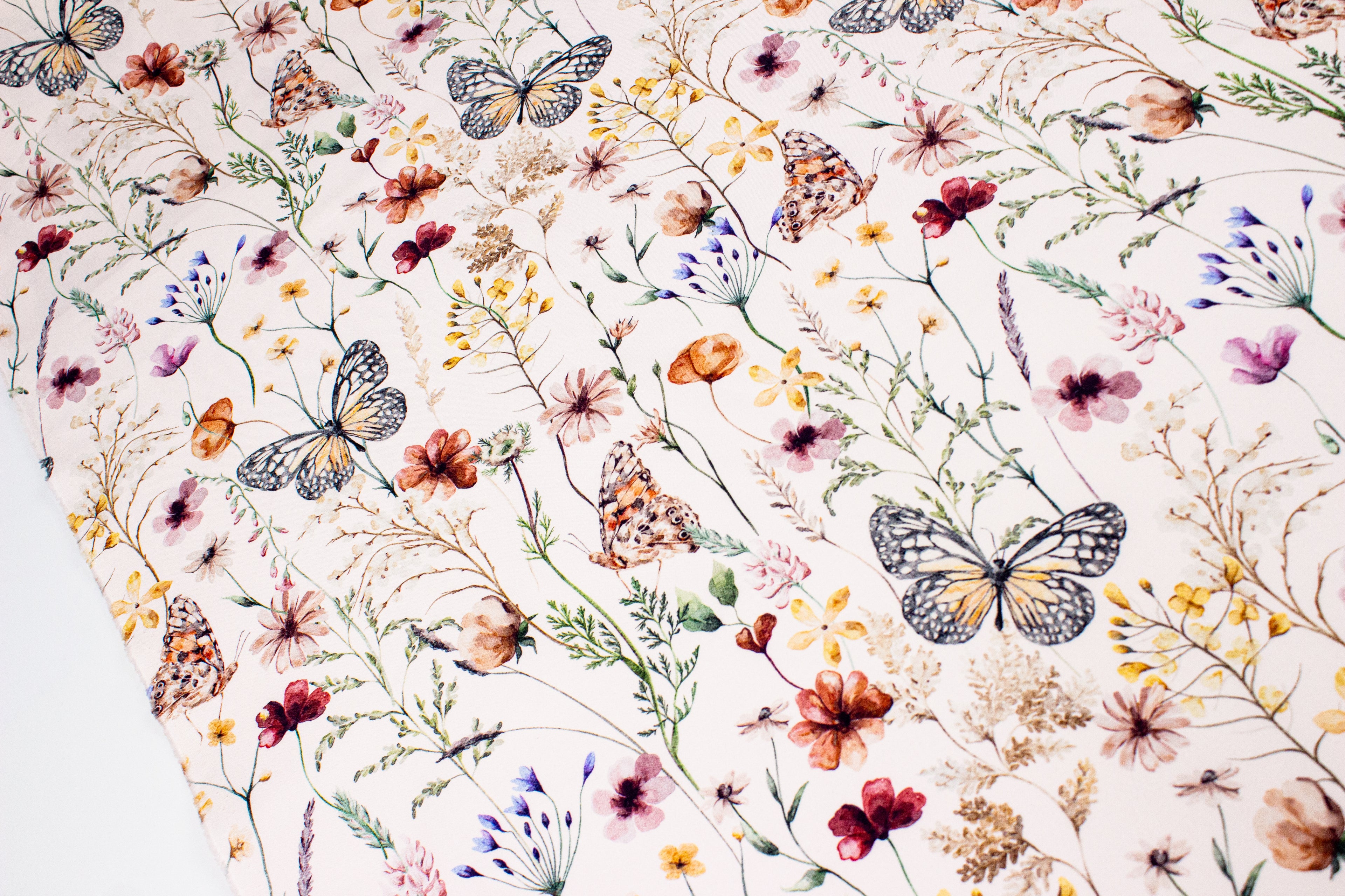 Butterflies on a beige background