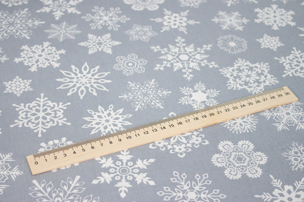 White Snowflakes on a gray background Turkey 2.40 m width