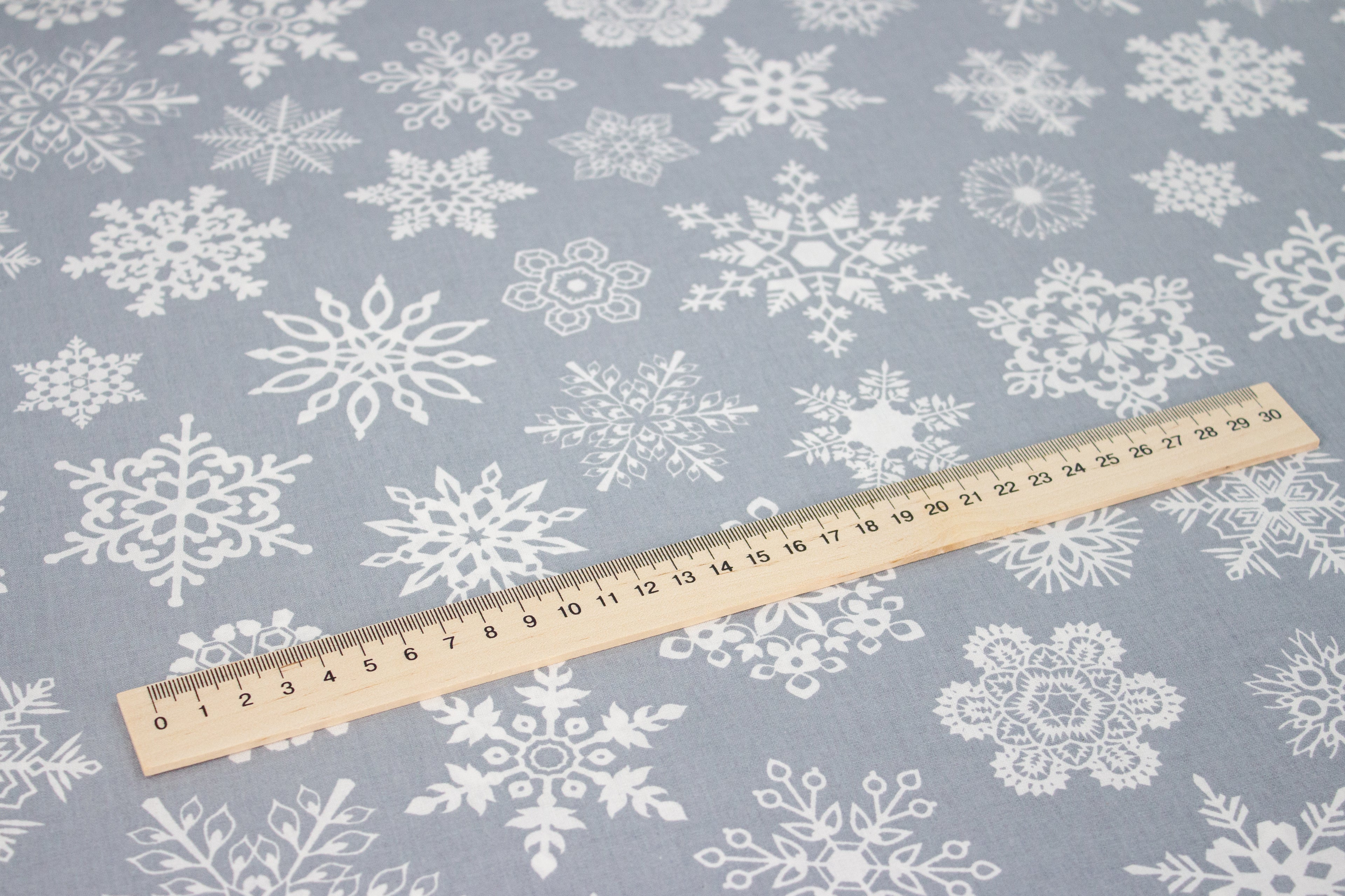 White Snowflakes on a gray background Turkey 2.40 m width