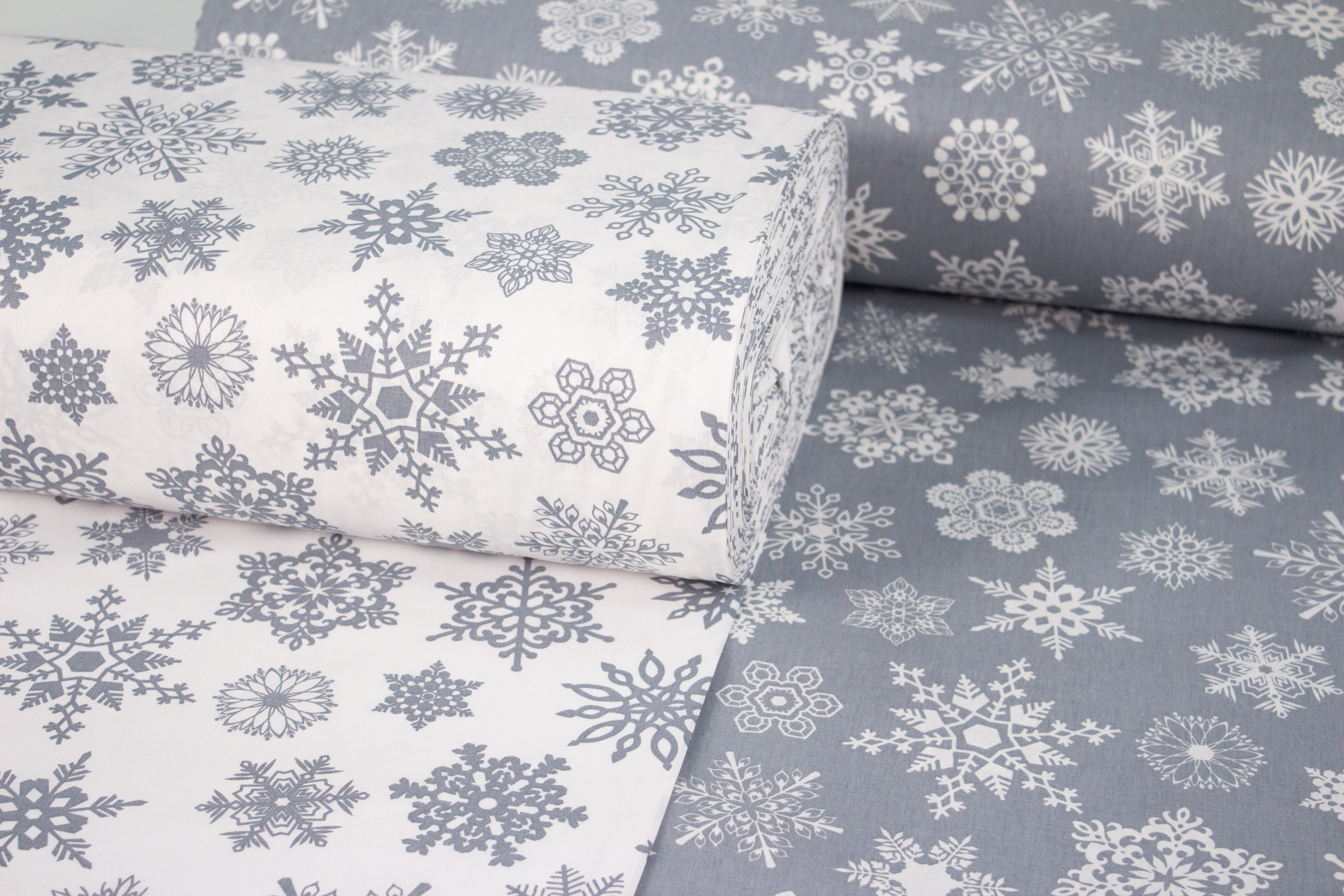 White Snowflakes on a gray background Turkey 2.40 m width