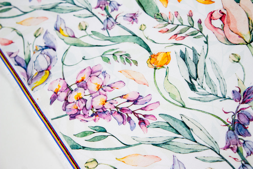 Spring flowers on white