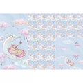 Panel on cocoon envelope and clutches, gloves Unicorn sleeping on the moon