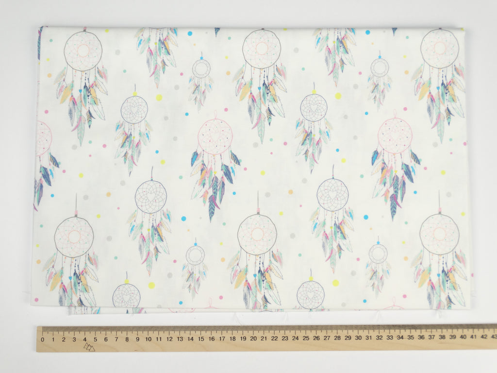Dreamcatchers with colored feathers