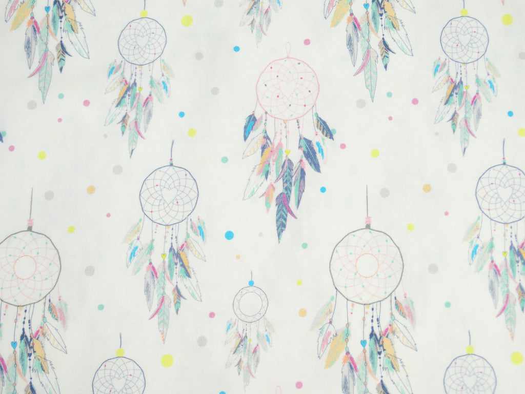 Dreamcatchers with colored feathers