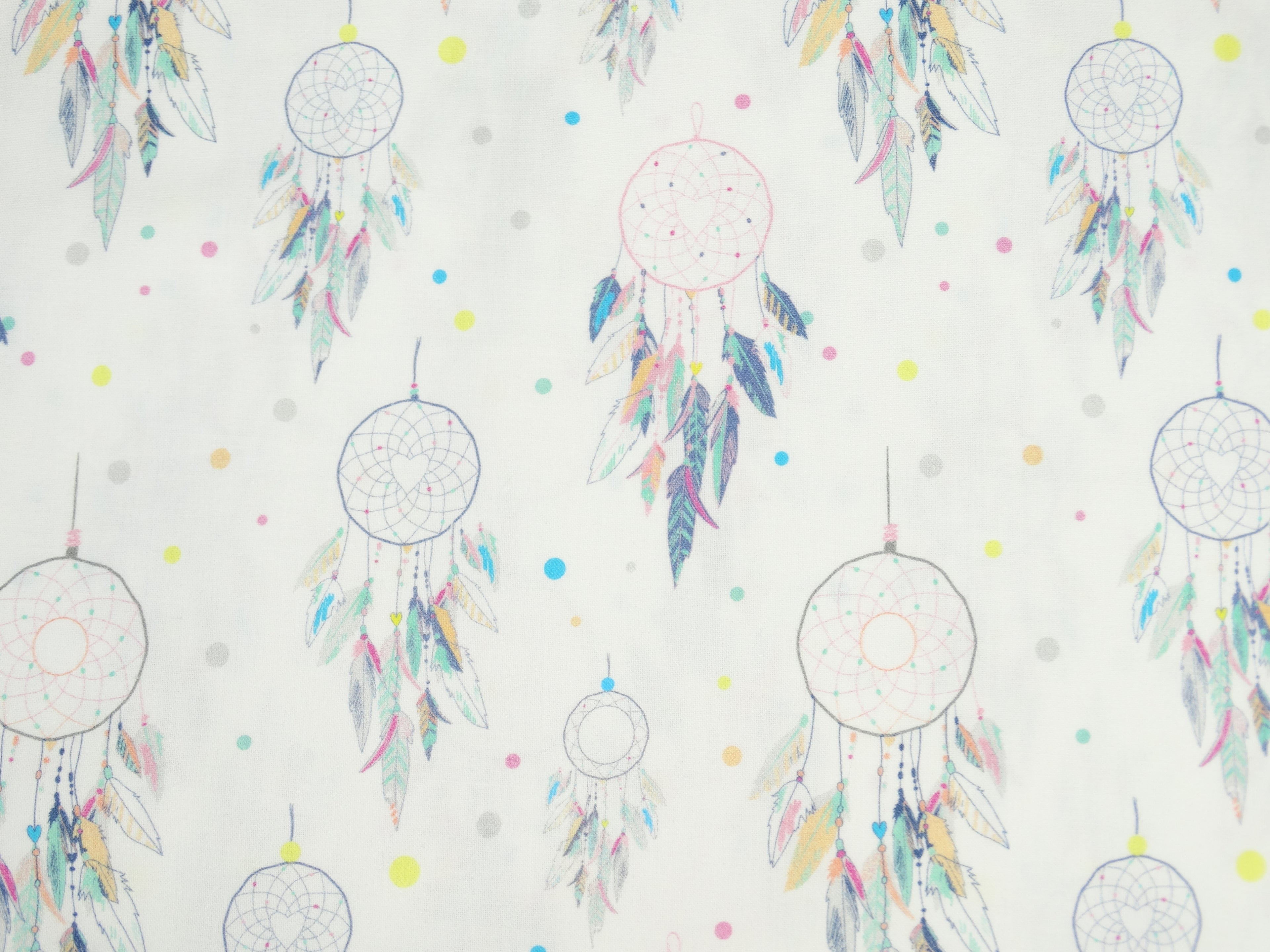 Dreamcatchers with colored feathers