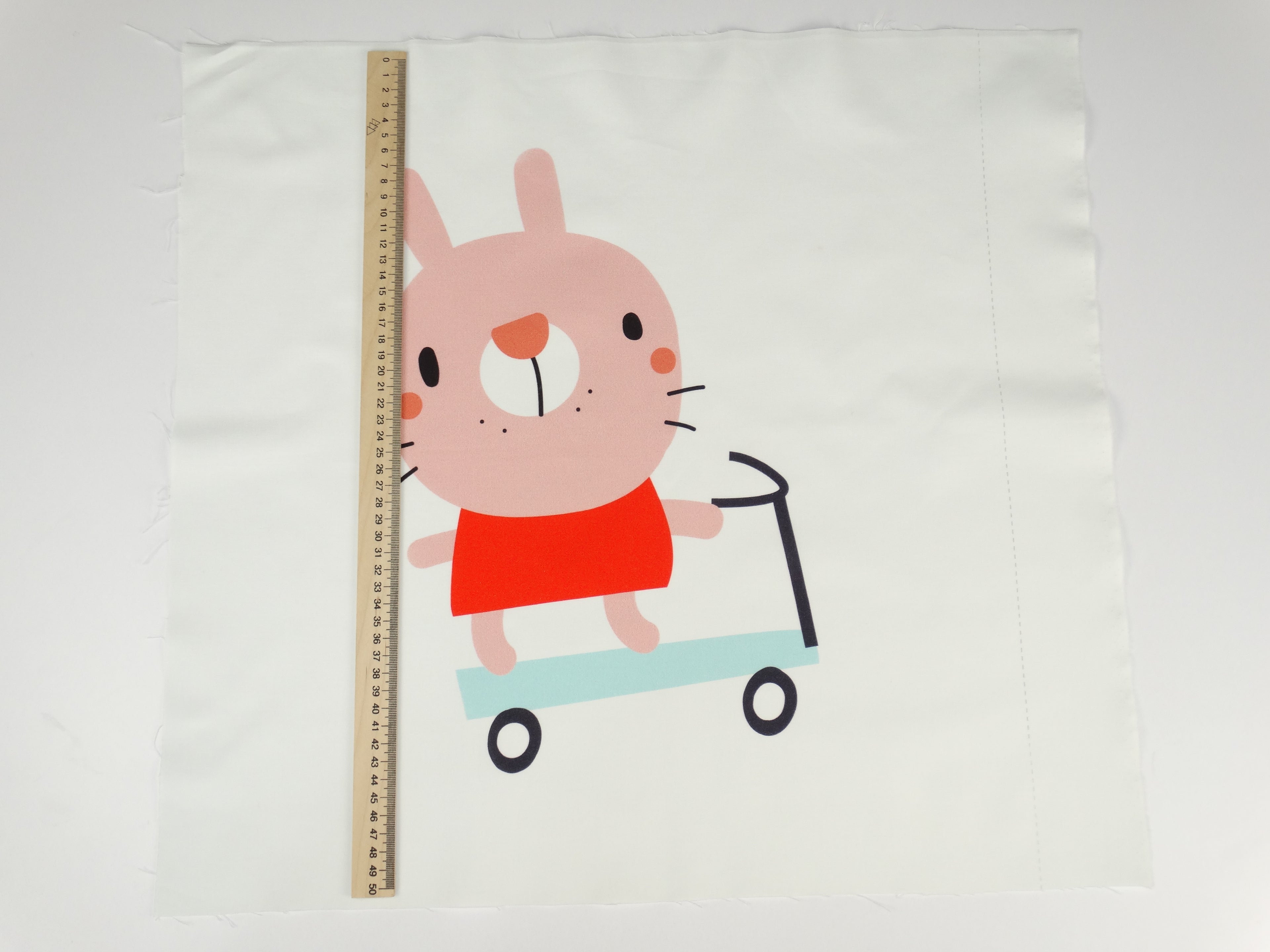 A bunny on a scooter