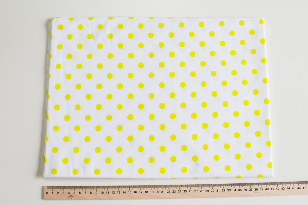 Regular Cotton Fabric - Yellow Polka Dots 1Sm On White