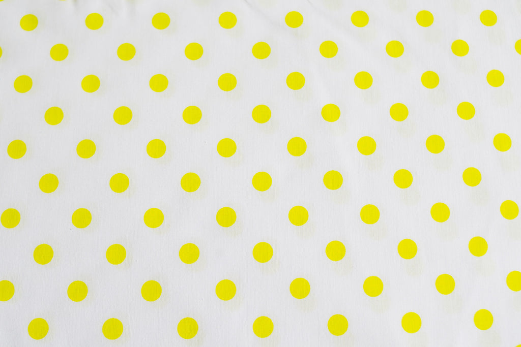 Regular Cotton Fabric - Yellow Polka Dots 1Sm On White