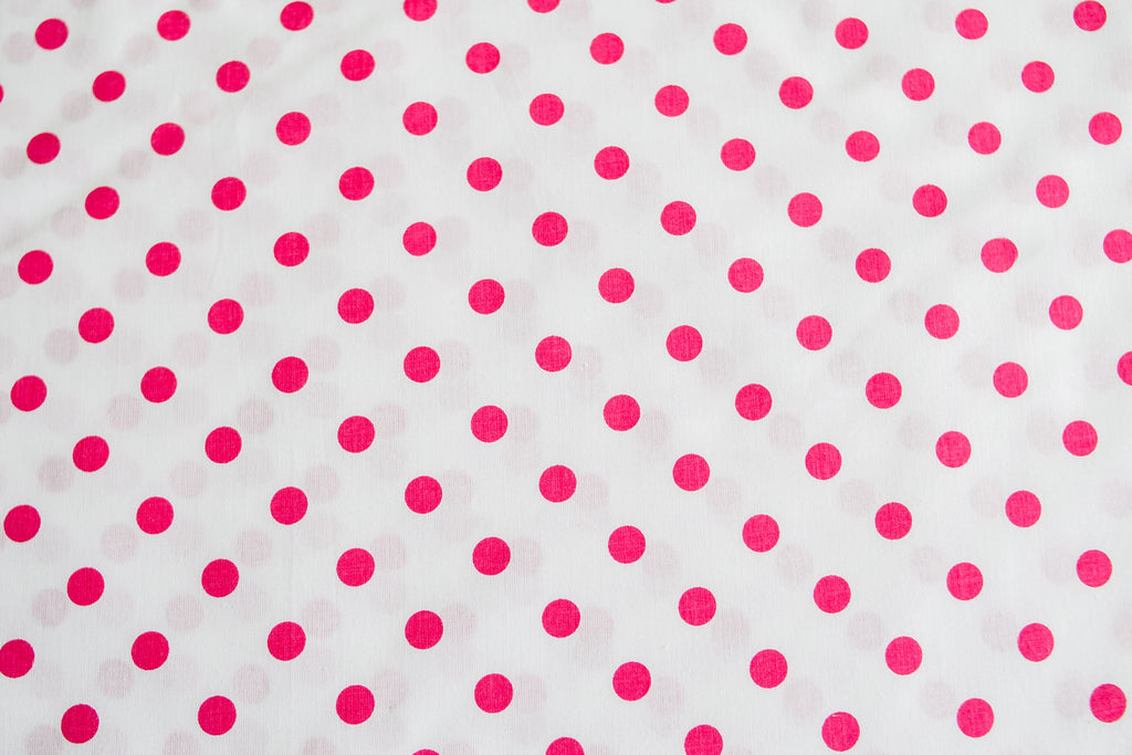 Regular Cotton Fabric - Pink Polka Dots 1Sm On White