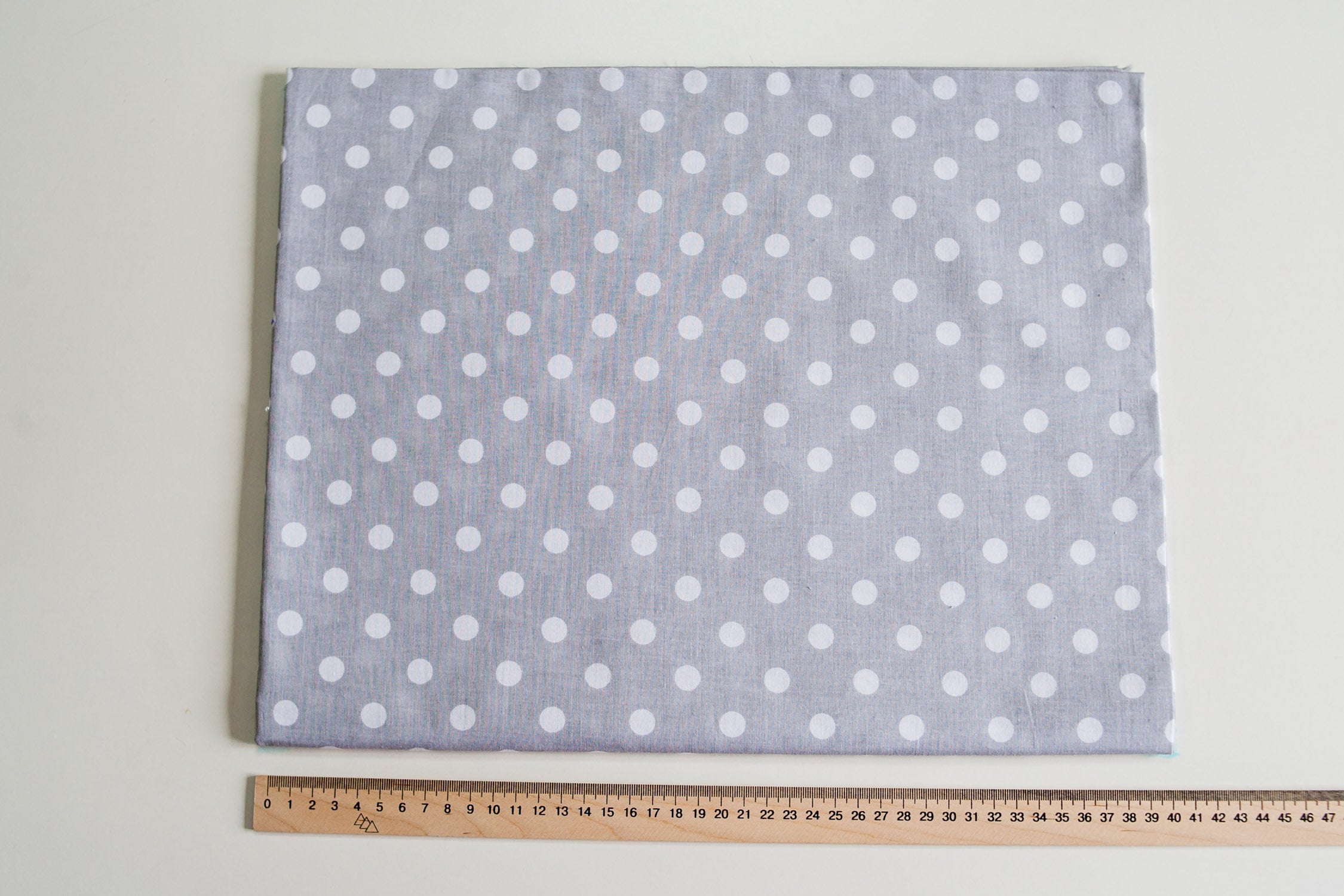 Regular Cotton Fabric - White Polka Dots 1Sm On Gray