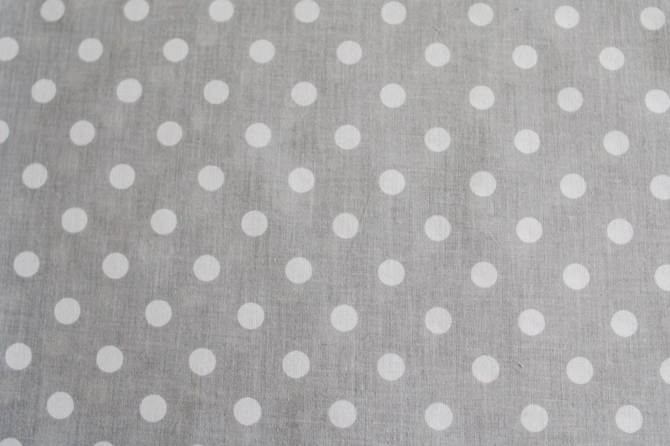 Regular Cotton Fabric - White Polka Dots 1Sm On Gray