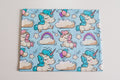 Regular Cotton Fabric - Unicorns With Rainbows On Blue
