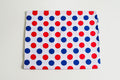 Regular Cotton Fabric - Krasnyj And Blue Krupnyj Polka Dots On White