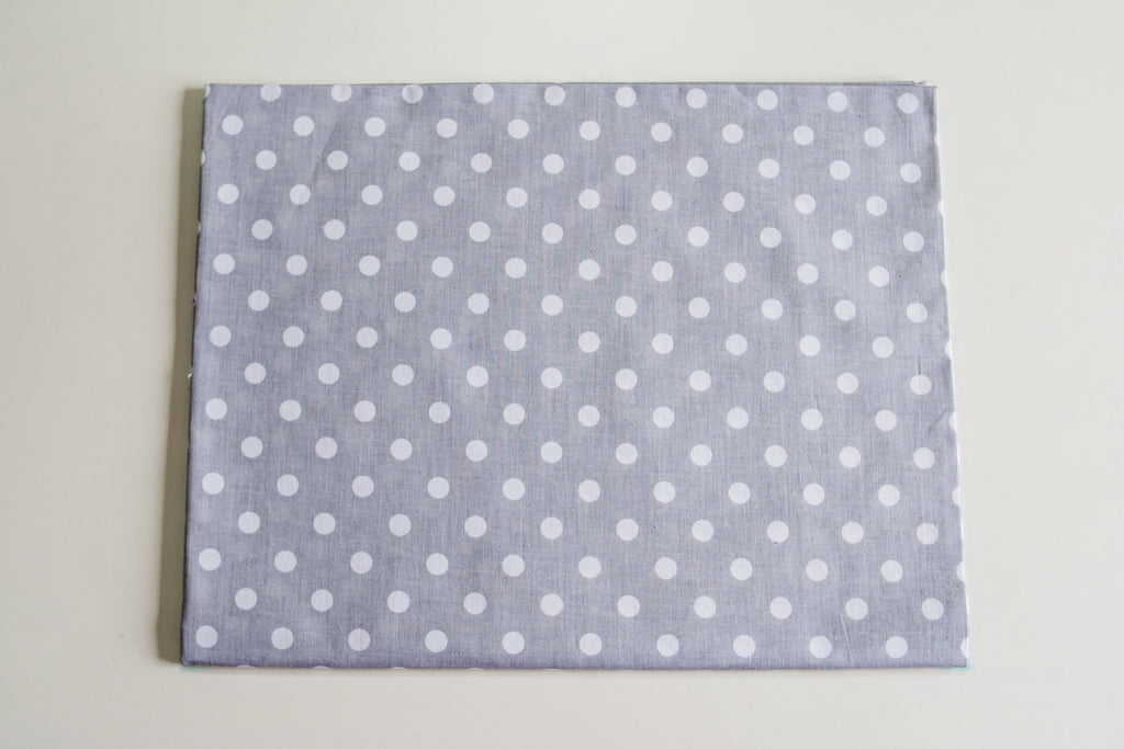 Regular Cotton Fabric - White Polka Dots 1Sm On Gray
