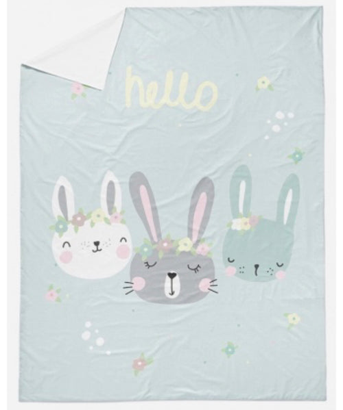 75*100 cm Rabbits on a soft mint