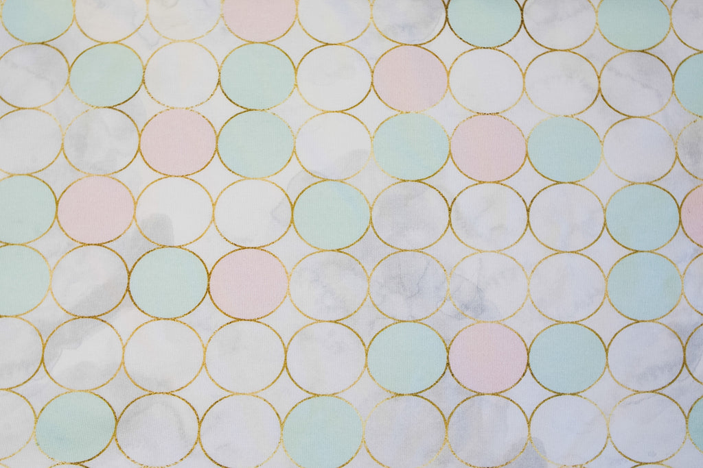 Footer circles mint pink