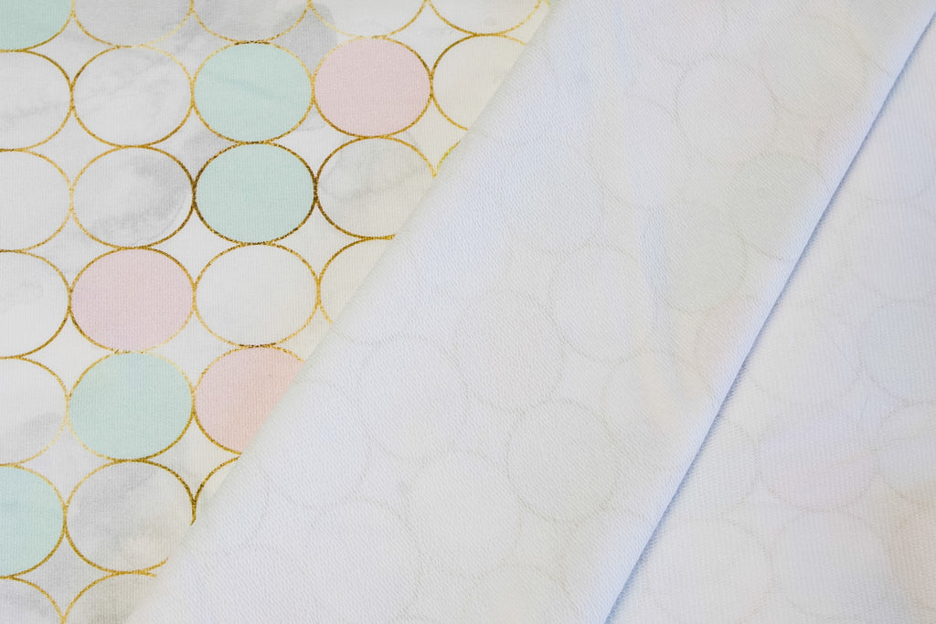 Footer circles mint pink