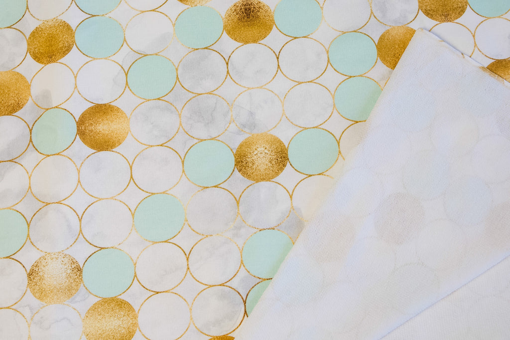 Footer circles mint-gold