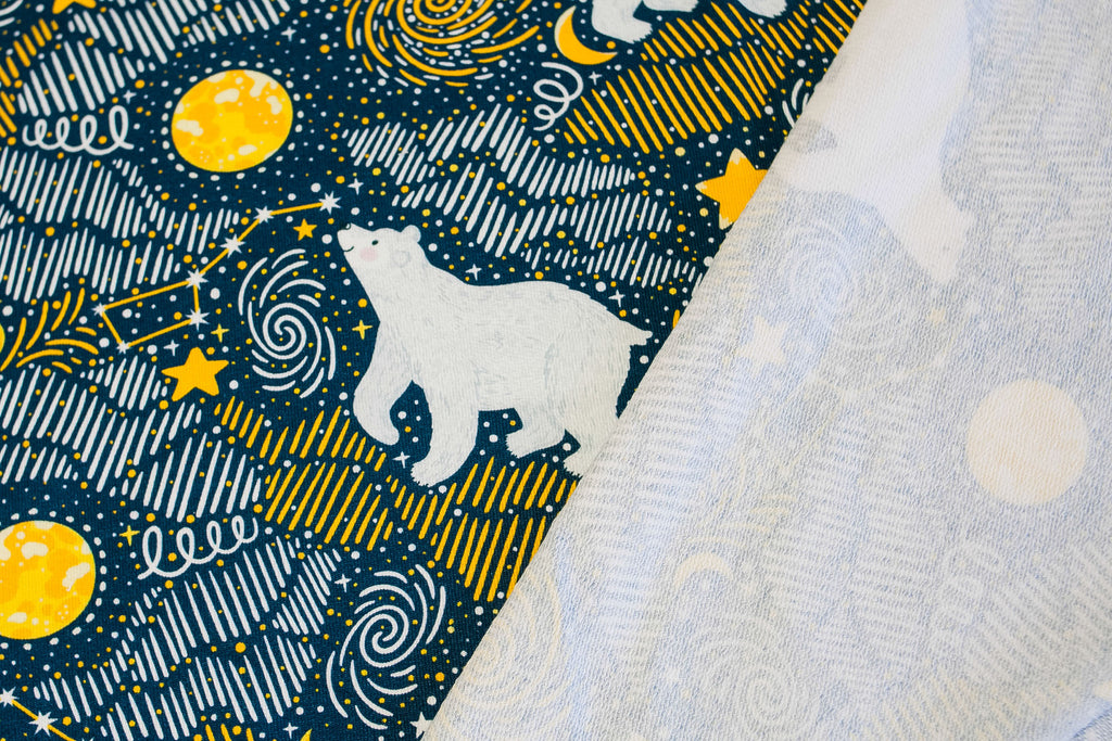 Footer teddy bear on blue